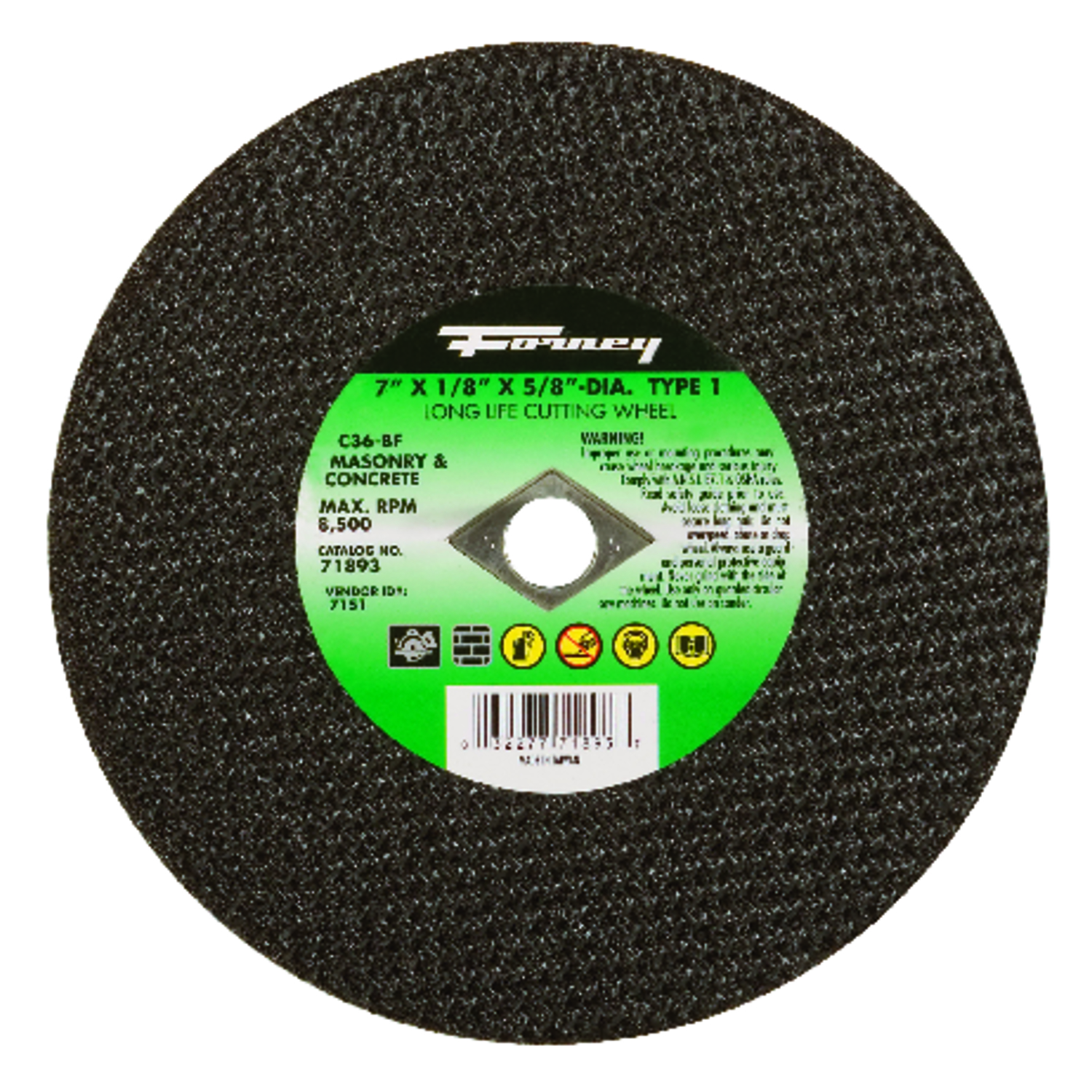 Cutting Wheel, Type 1, 7 x 1/8-In.
