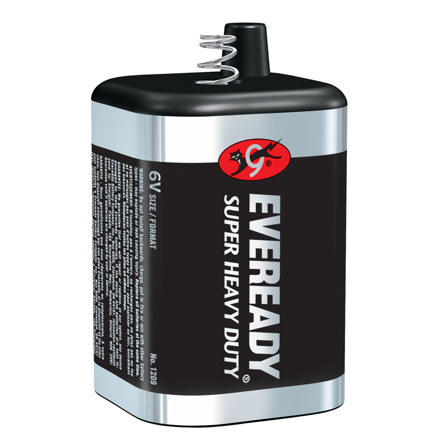 Eveready Super Heavy-Duty 6V Spring Terminal Carbon Zinc Lantern Battery