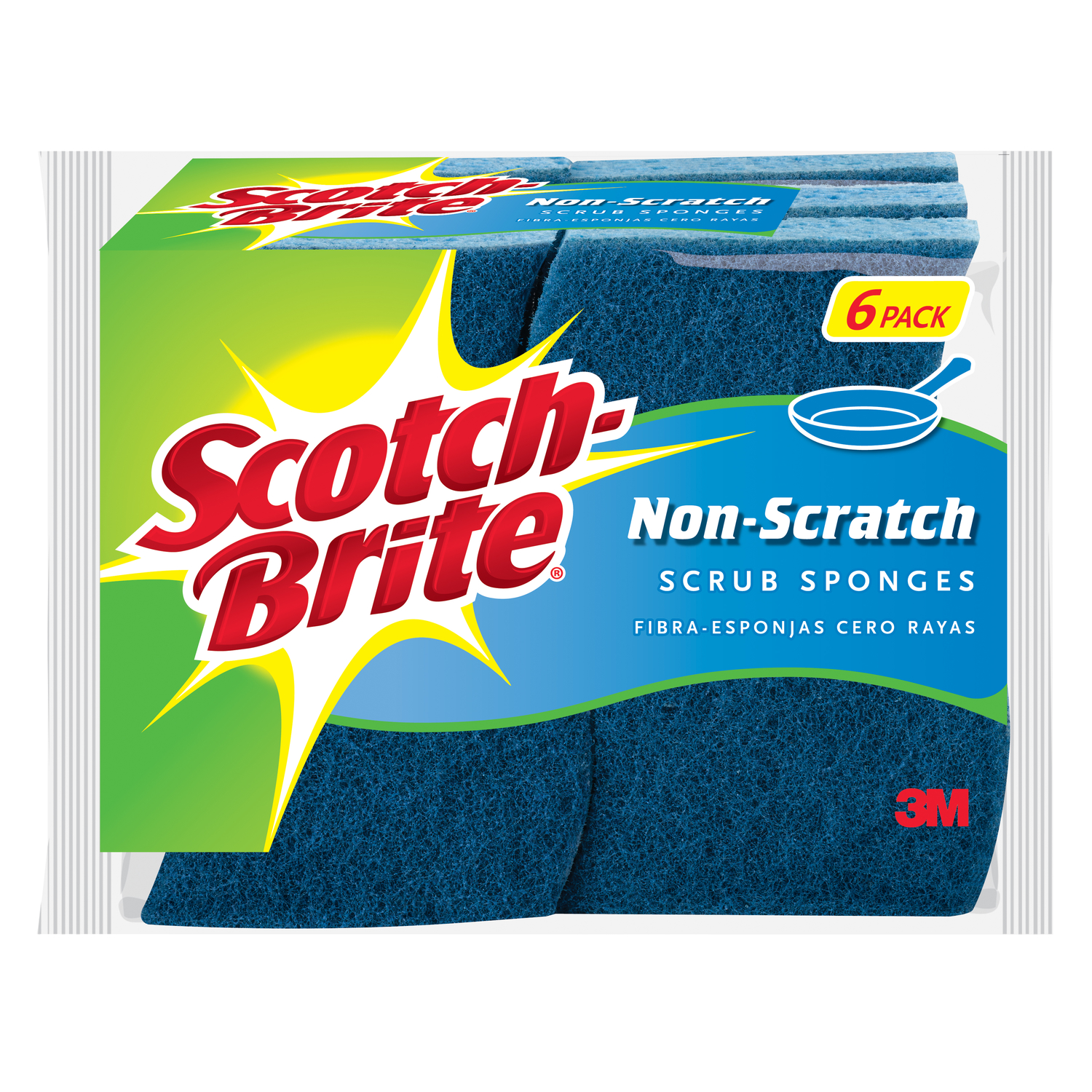 Scotch-Brite Zero Scratch Scrub Sponge, 4.4 In. x 2.6 In. x 0.7 In.