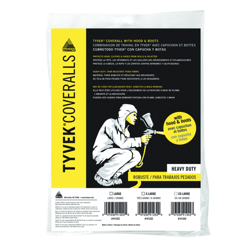 Trimaco DuPont Tyvek XL Painters Coverall with Hood and Boots