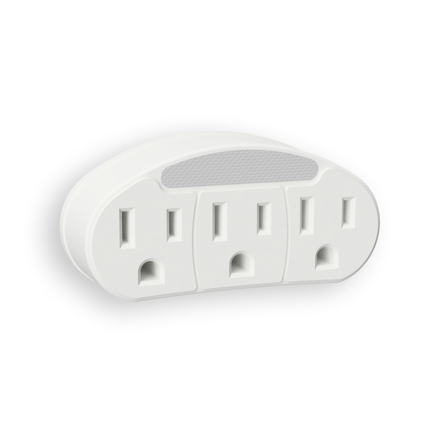 White Dusk To Dawn Led Outlet Adapter Night Light With 3 Grounded Outlets