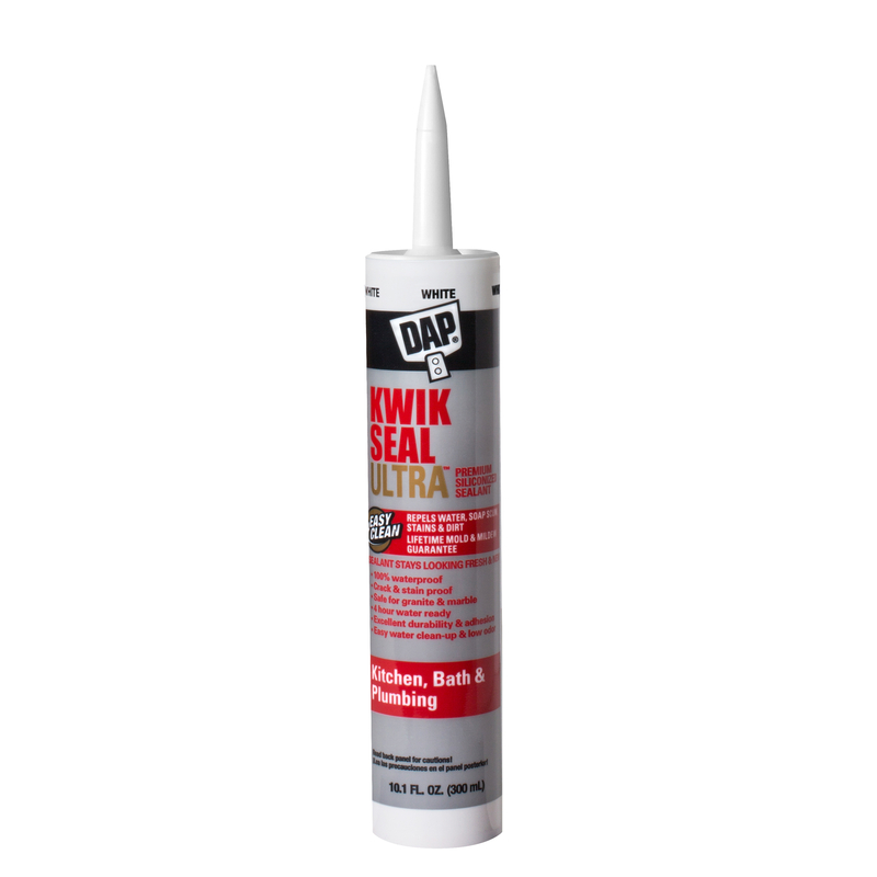 Kwik Seal Ultra Premium Silicone Kitchen & Bath Sealant, White, 10.1-oz.