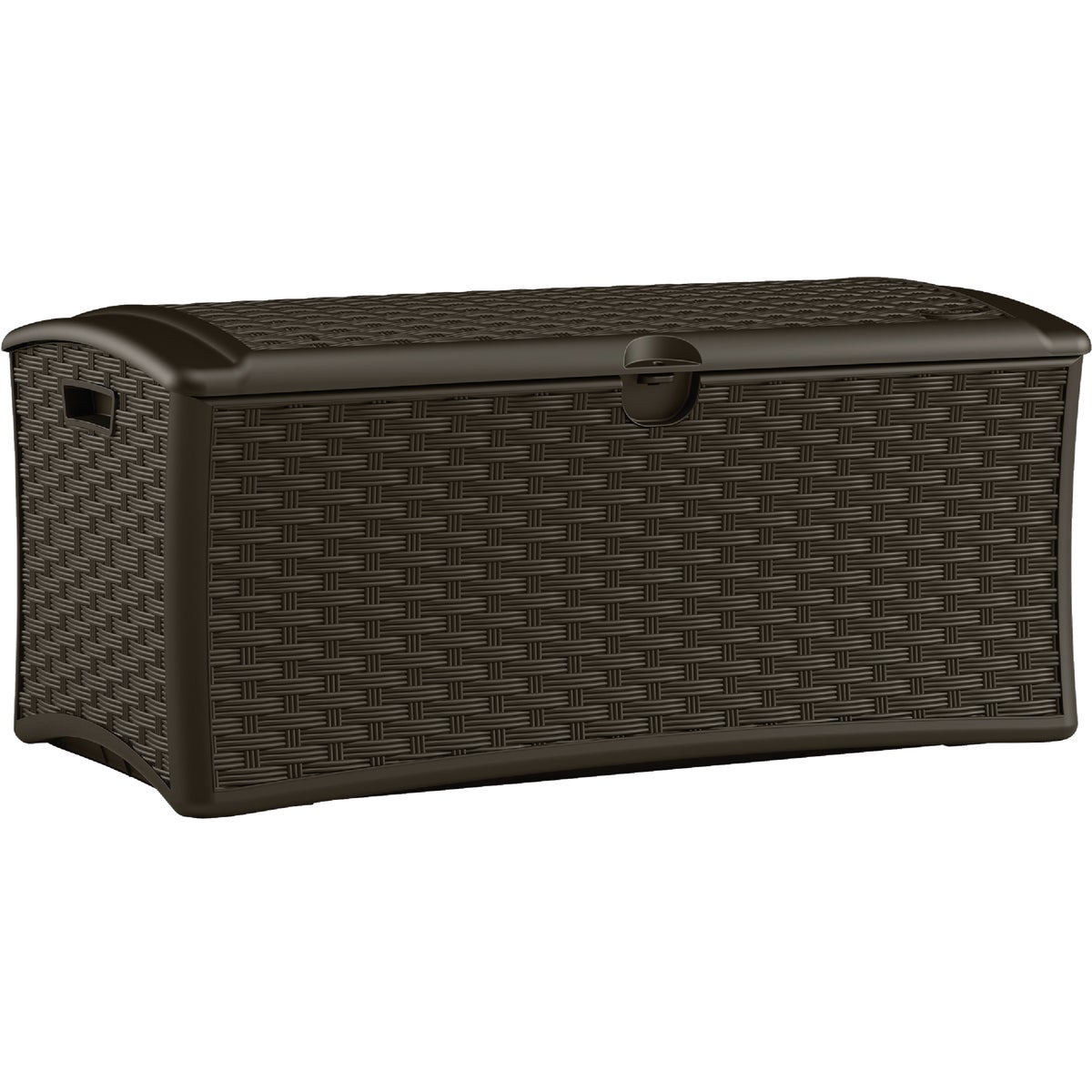 72 Gallon Resin Wicker Brown Deck Box For Outdoor Storage