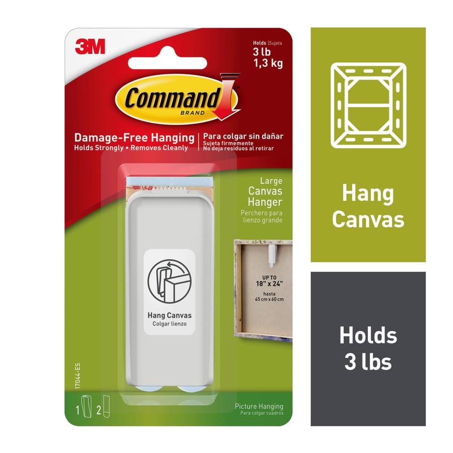 Command Large Canvas Hanger, White, 1 Canvas Hanger, 2 Strips