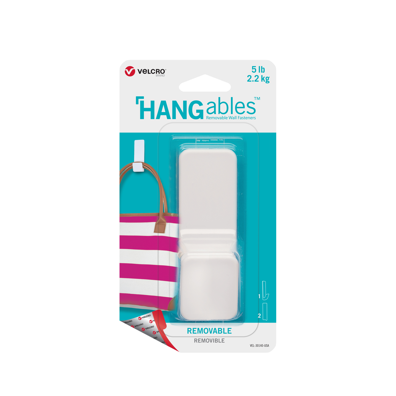 Velcro Brand Hangables 5 Lb. Capacity White Removable Large Hook