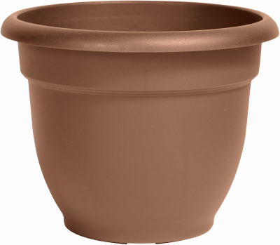 Ariana Planter, Plastic, Self-Watering, Bell Shape, Chocolate, 8-In.
