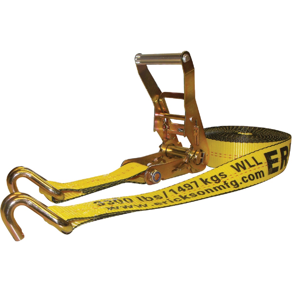 2 In. X 27 Ft. 10,000 Lb. Ratchet Strap With Double J Hook