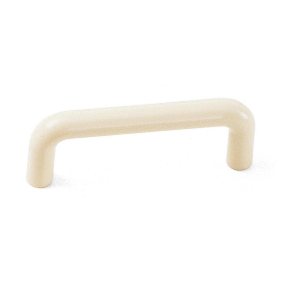 34816 3 Inch Bone Plastic Wire Drawer Pull - Center To Center Handle