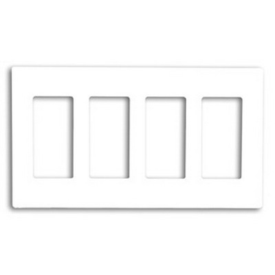 4-Gang Decora Screwless Wall Plate, Light Almond