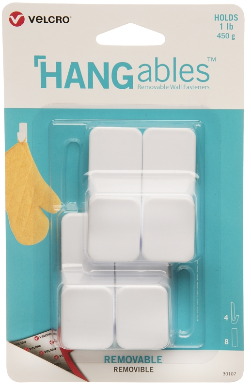 Velcro Brand Hangables 1 Lb. Capacity White Removable Small Hook (4 Count)