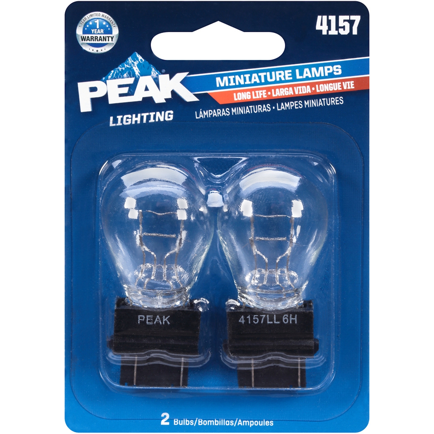 PEAK 4157 12.8/14V Mini Incandescent Automotive Bulb (2-Pack)