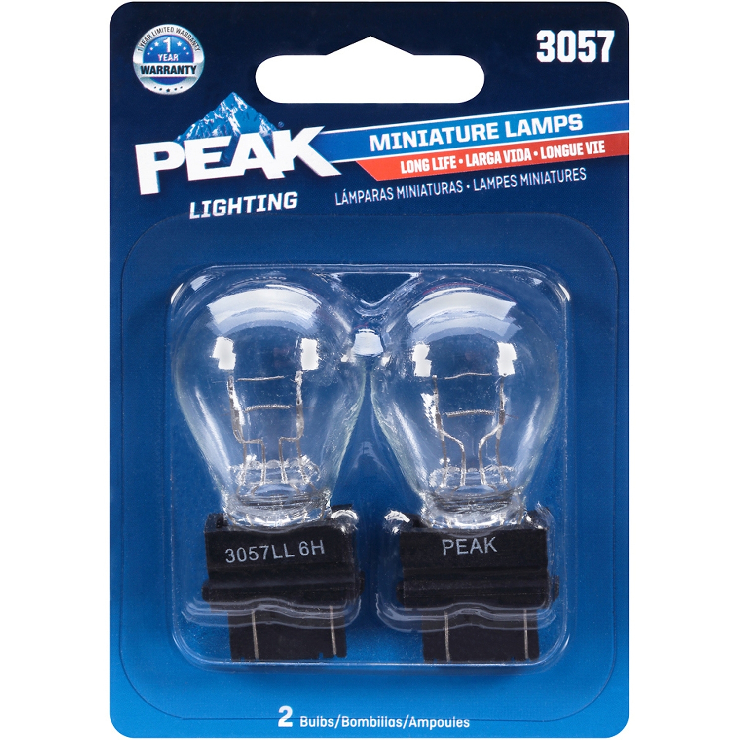 PEAK 3057 12.8/14V Mini Incandescent Automotive Bulb (2-Pack)