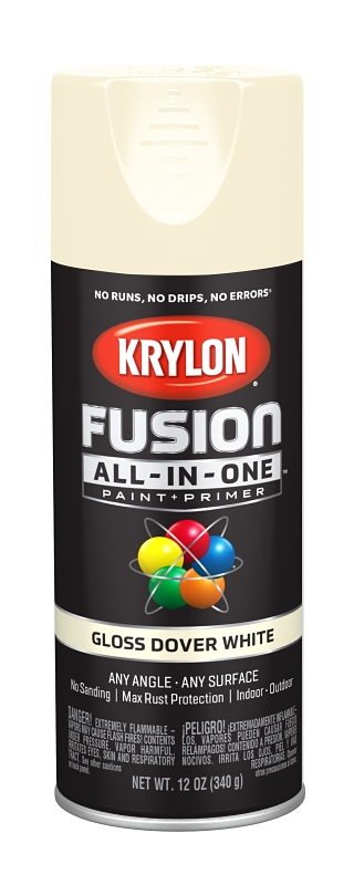 Fusion All-In-One Spray Paint + Primer, Gloss Dover White, 12-oz.