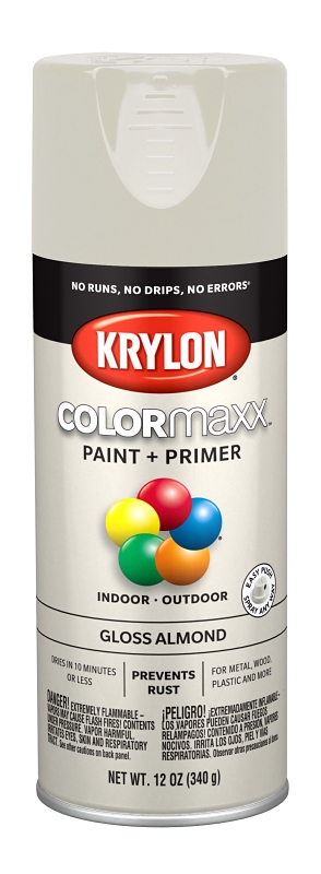 COLORmaxx Spray Paint, Almond Gloss, 12-oz.