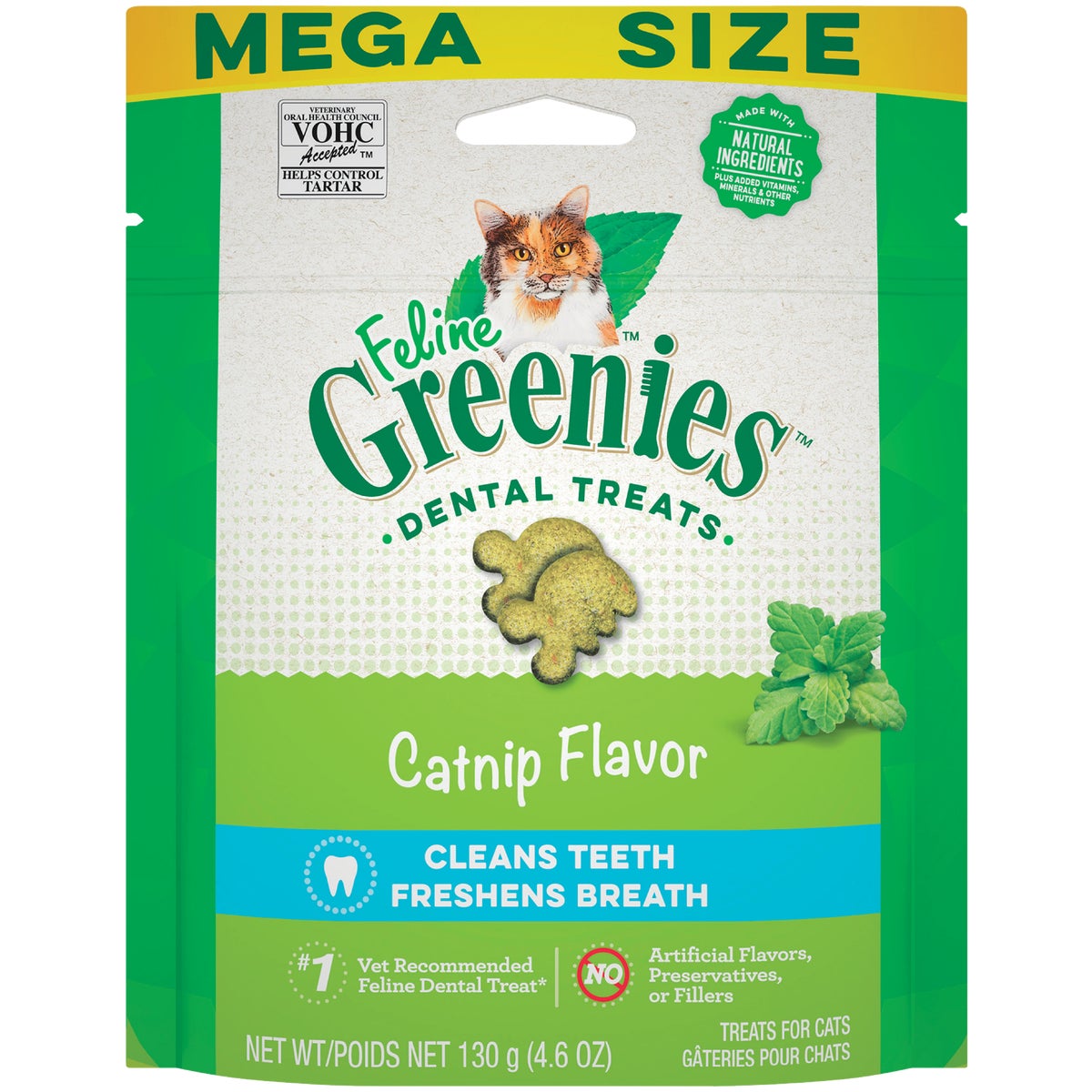 Catnip Flavor Dental Cat Treats 4.6 Oz - Natural Feline Treats