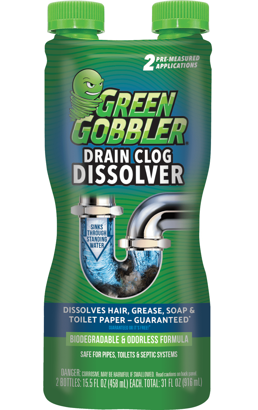 Green Gobbler Dissolve 31 Oz. Drain Opener (2-Uses)