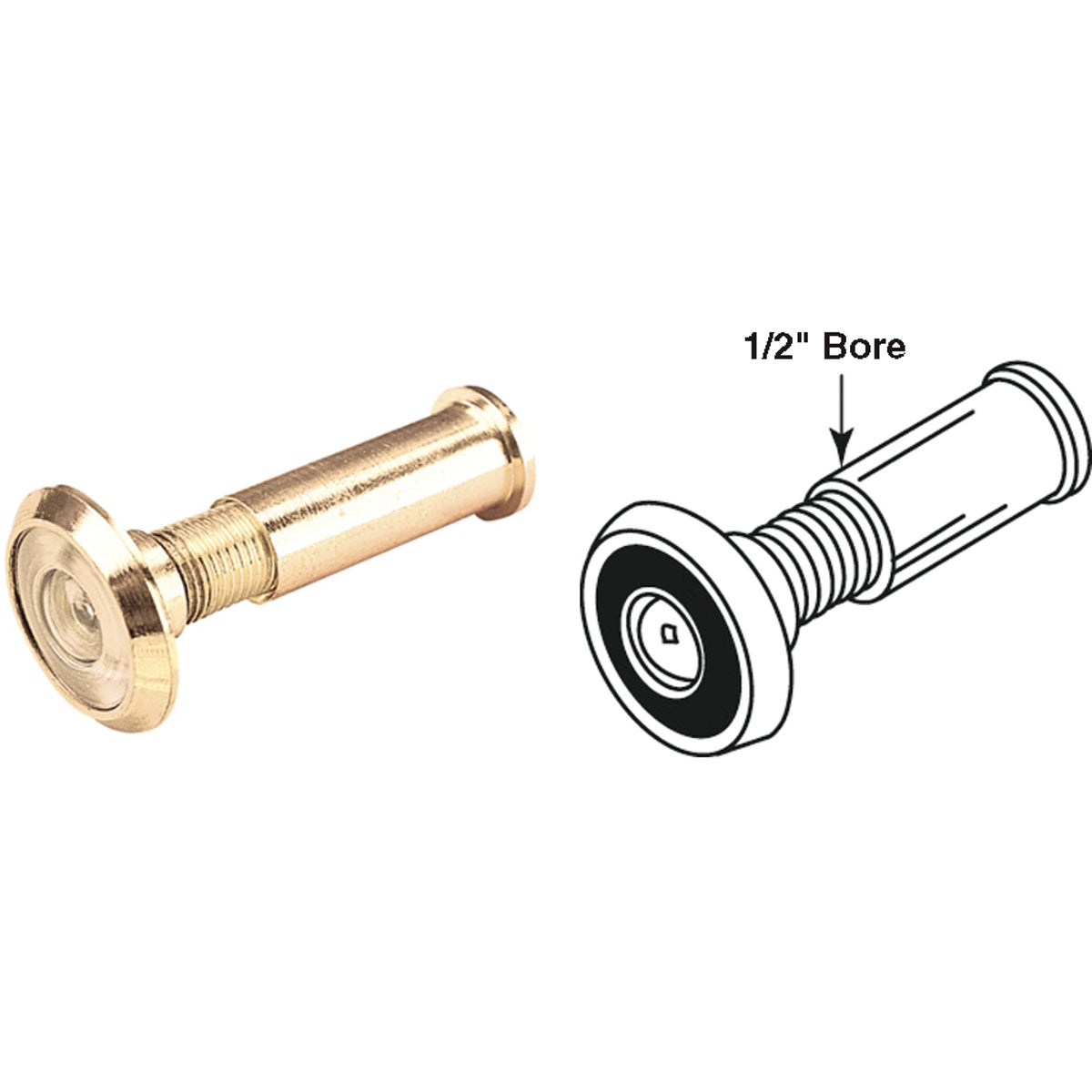 180-degree Solid Brass Wide Angle Door Viewer U 9892