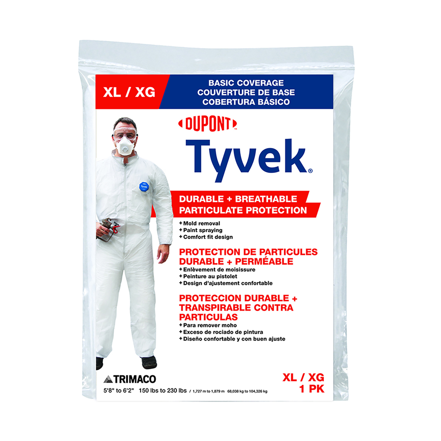 Trimaco DuPont Tyvek XL No Elastic Disposable Coverall
