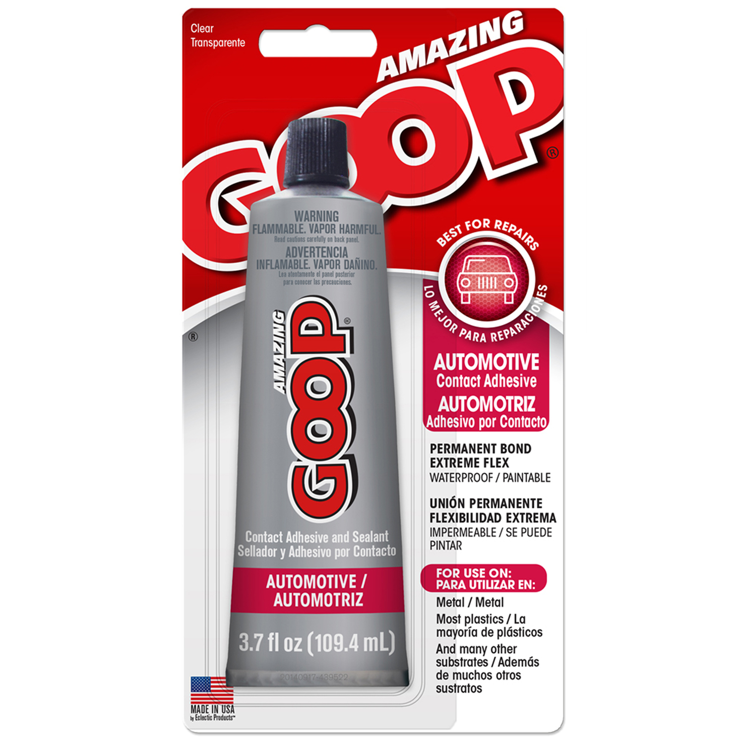 Clear Automotive Adhesive, 3.7 Ounce Bottle for Vehicle Repairs
