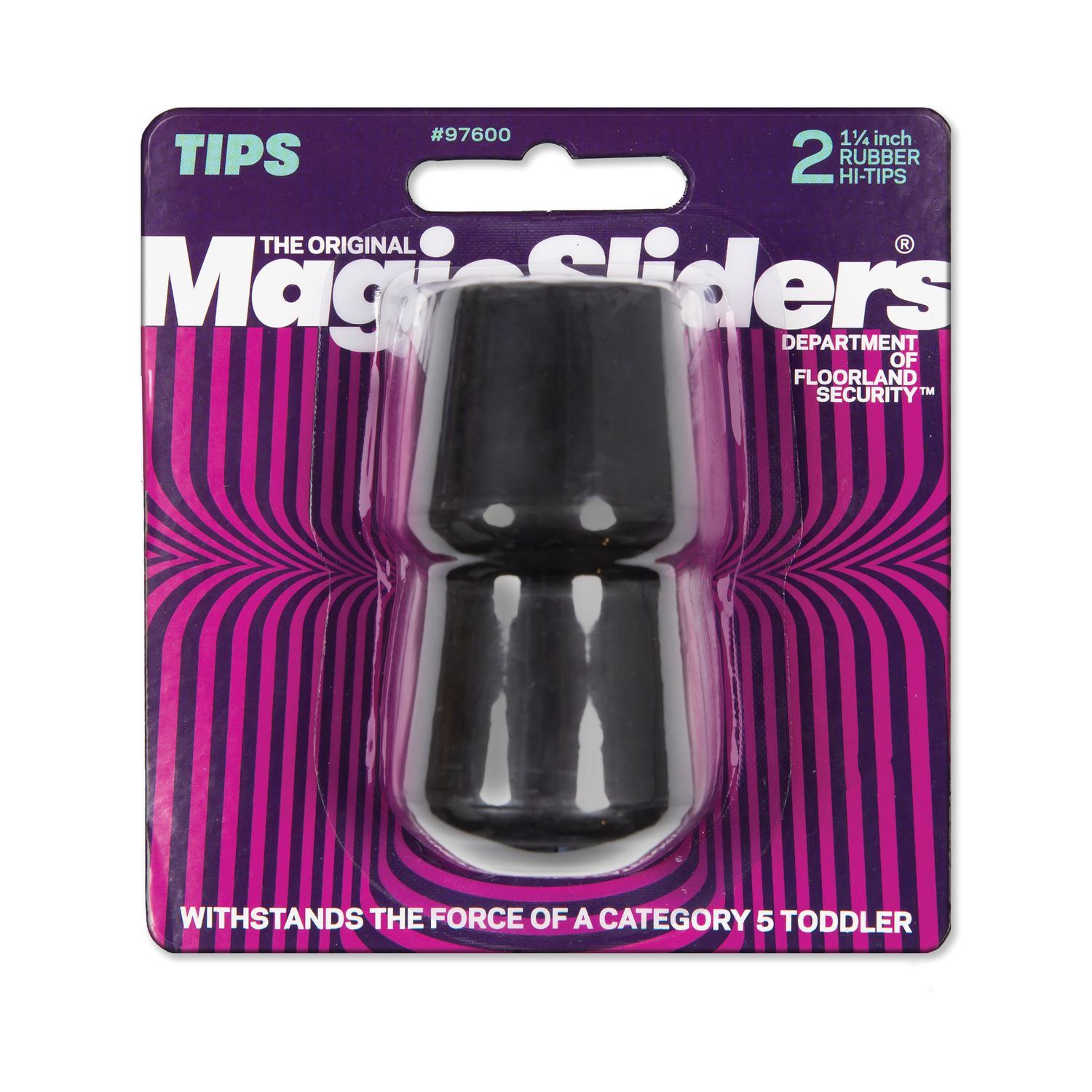 Magic Sliders 1-1/4 In. Black Rubber Leg Tip (2-Pack)