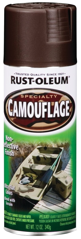 Rust-Oleum Camouflage 2X Ultra Cover 12 Oz. Flat Spray Paint, Earth Brown
