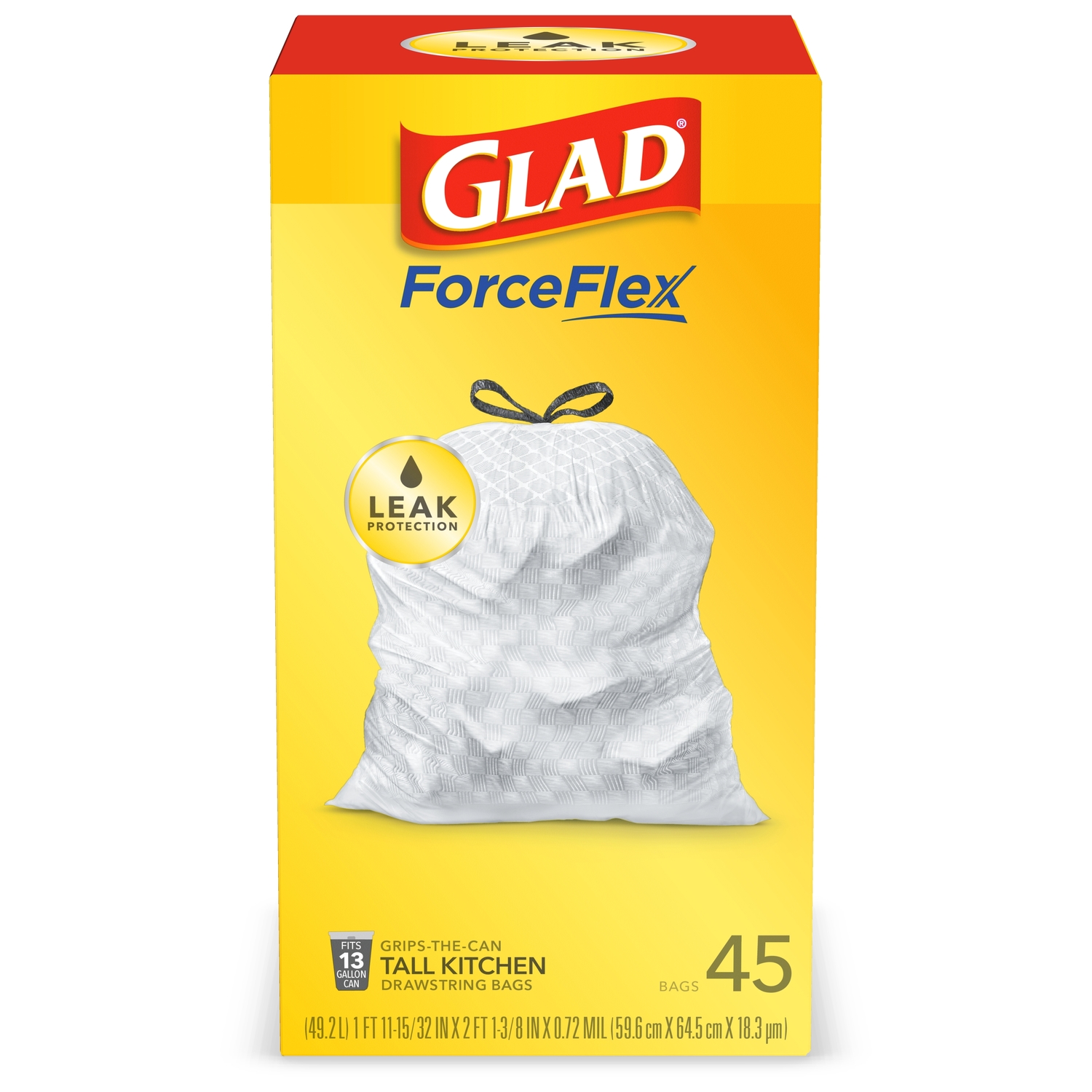 Glad ForceFlex 13 Gal. Tall Kitchen Trash Bags (40-Count)