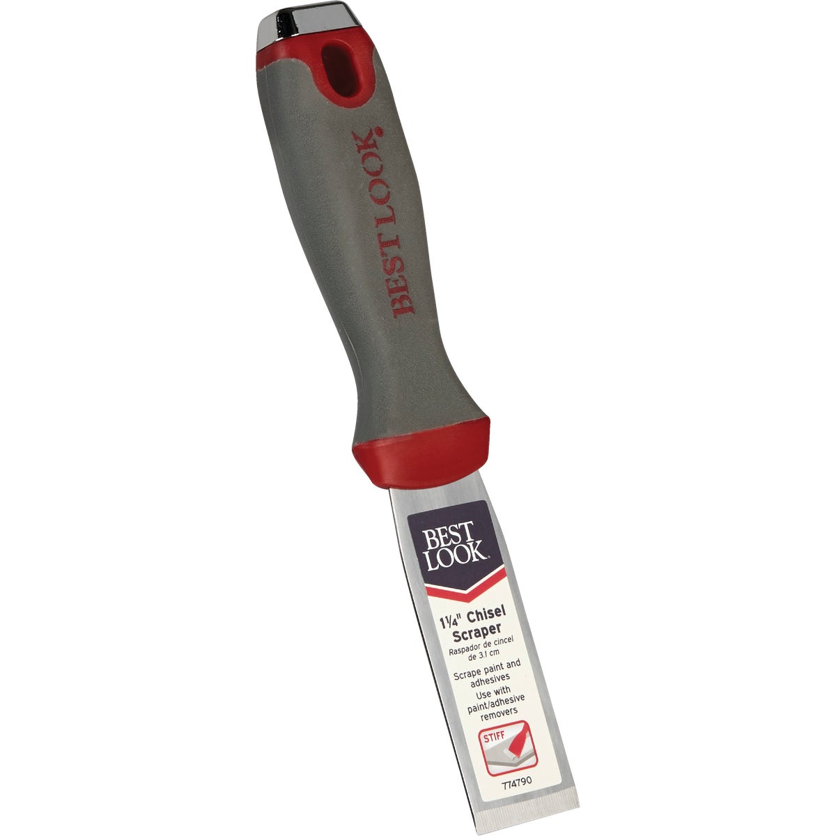 1-1/4 Inch Stiff Ergo Chisel Scraper With Ergonomic Handle