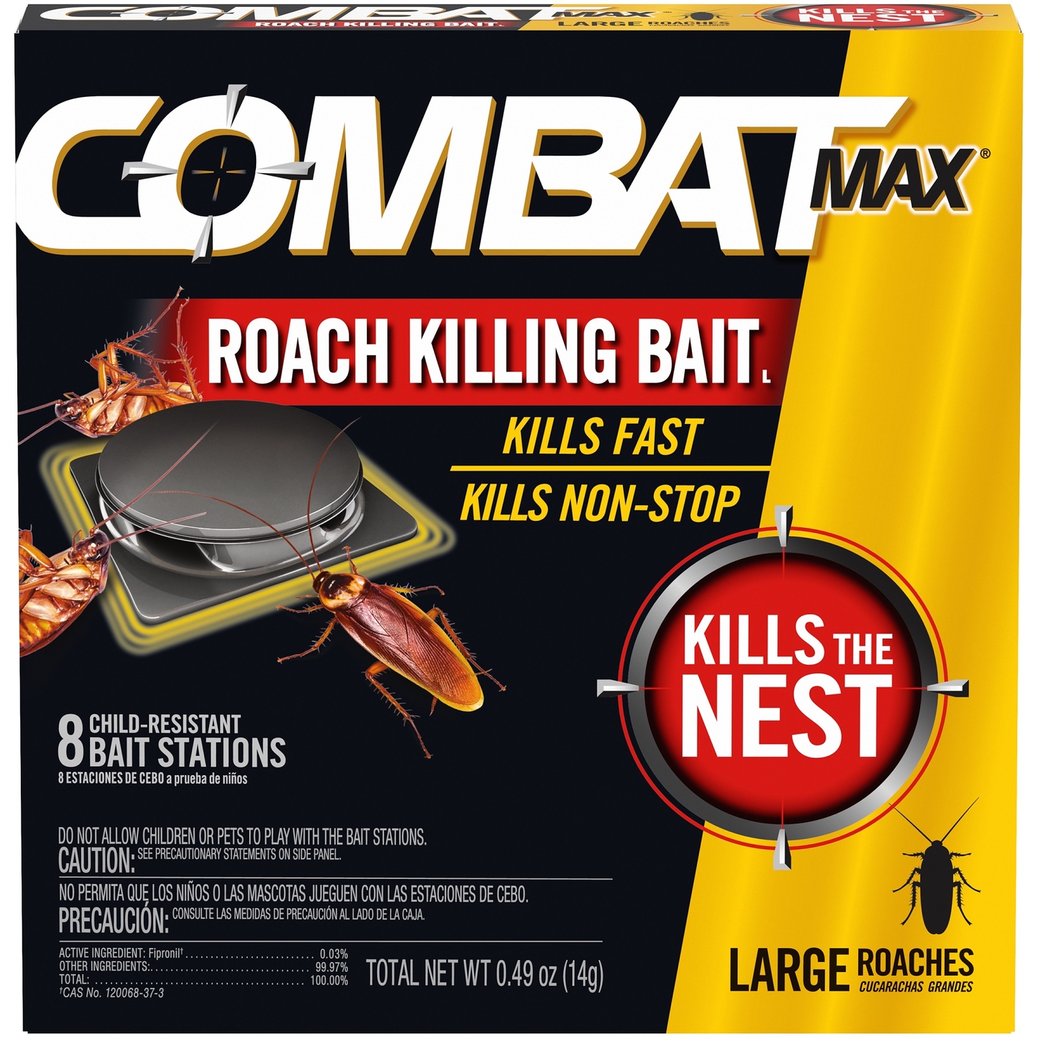 Combat Max 0.49 Oz. Solid Large Roach Bait Station (8-Pack)