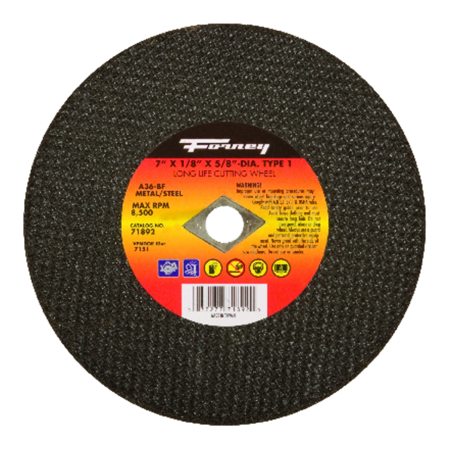 Cutting Wheel, Type 1, 7 x 1/8-In.