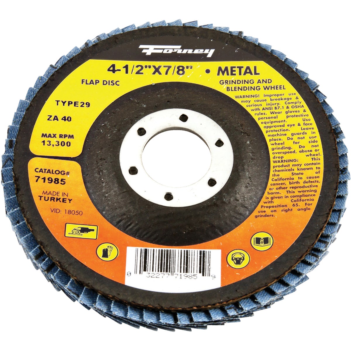 Jumbo Blue Zirconia Flap Disc, Type 29, 40-Grit, 4.5-In.