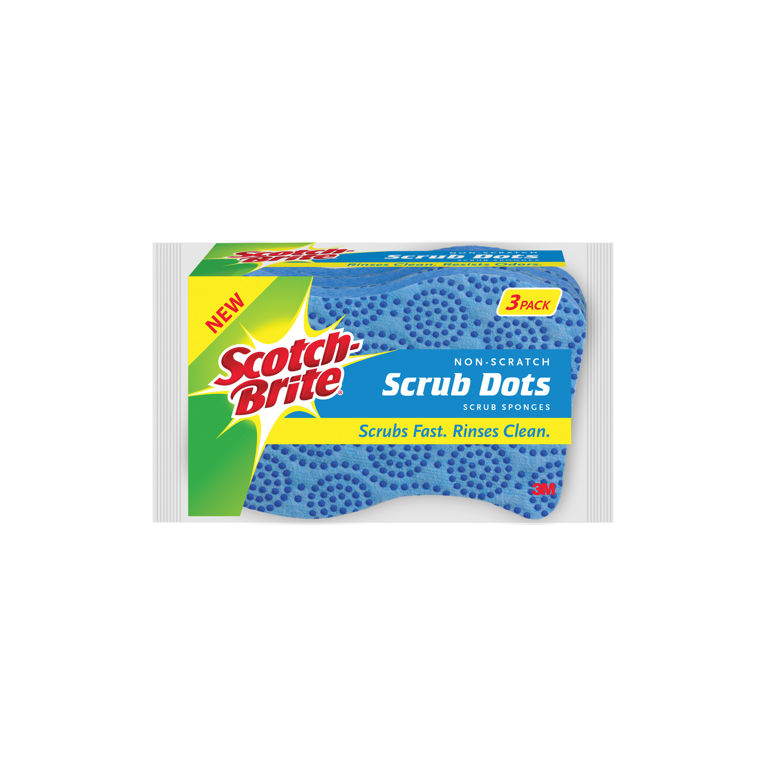 Scotch-Brite Stay Fresh Non-Scratch Scrub Dots Sponge (3-Pack)