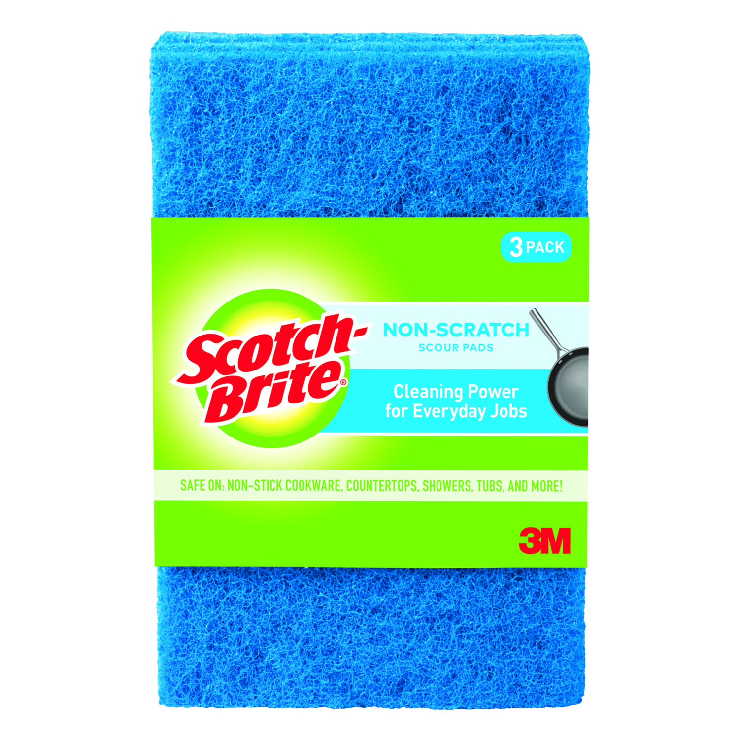 Scotch-Brite Non-Scratch Scour Pads, 6 In. x 3 In. (3-Pack)