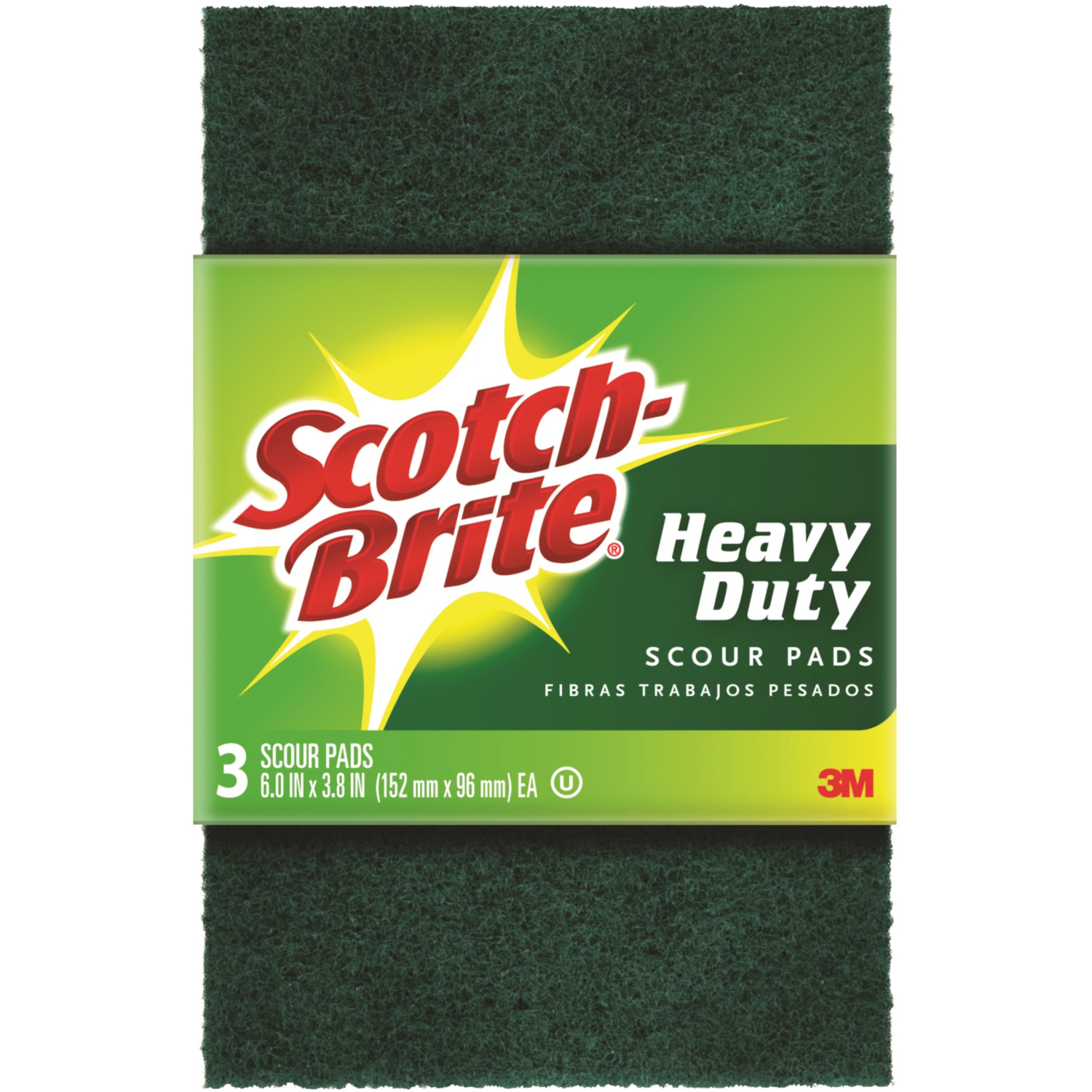 Scotch-Brite Heavy Duty Scour Pad, 6 In. x 3.8 In. (3-Pack)