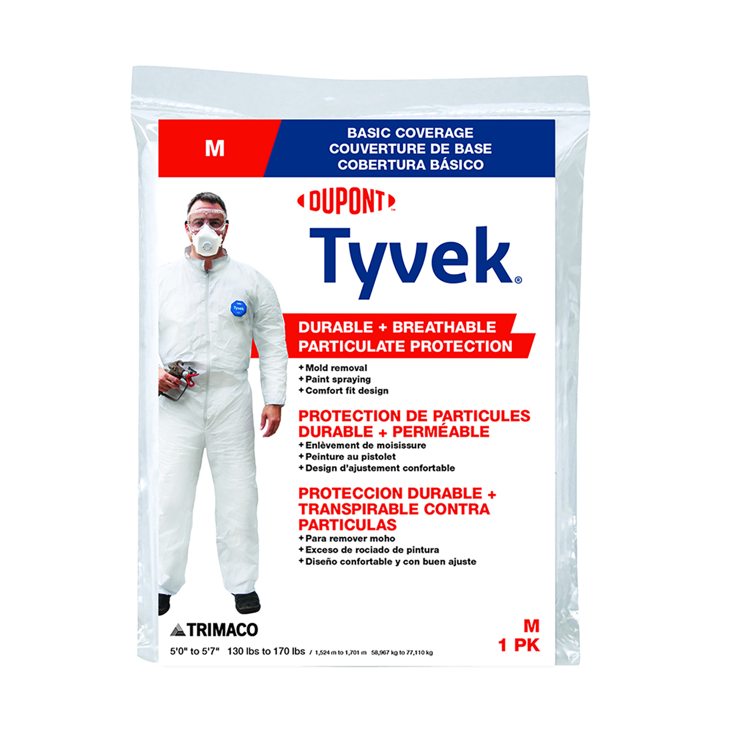 Trimaco DuPont Tyvek Medium No Elastic Disposable Coverall