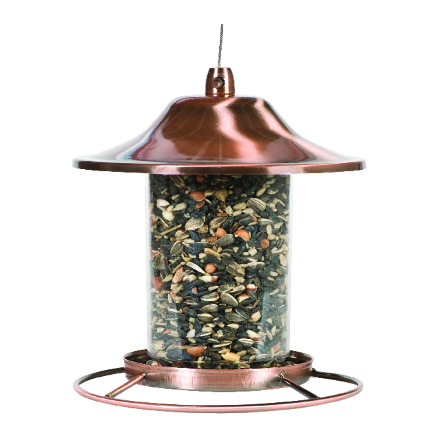 Copper Panorama Bird Feeder - 2 Lb Capacity, 360-degree Feeding