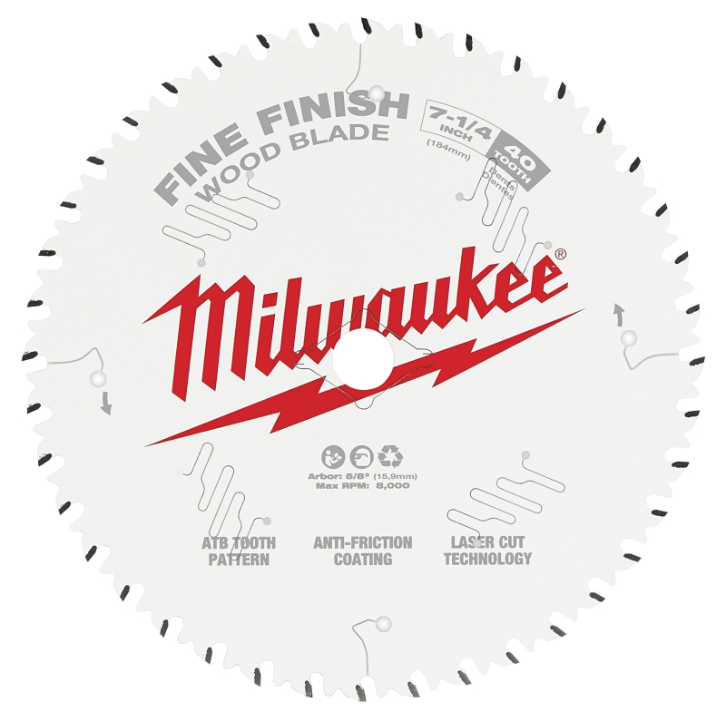 Milwaukee 7-1/4 In. 40-Tooth Fine Finish Circular Saw Blade, Bulk