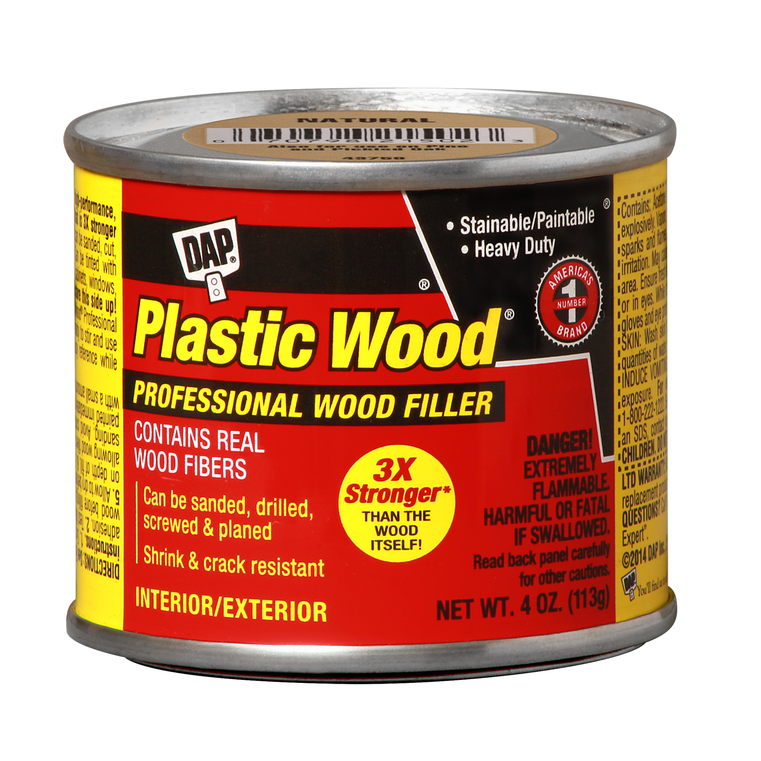 Plastic Wood Wood Filler, Natural Color Cellulose Fibre, 4-oz.