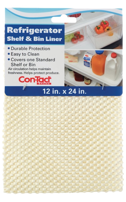 Con-tact Non-adhesive Refrigerator Bin Liner, 24 In L X 12 In W, White