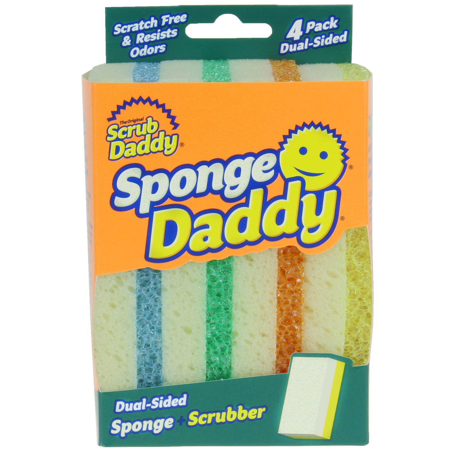 Sponge Daddy 4.5 In. x 2.7 In. Dual Sided Scrub Sponge (4-Count)