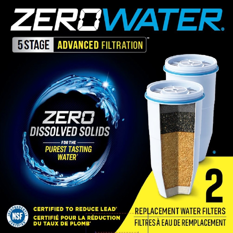 Zero Water Pitcher Water Filter Cartridge (2-Pack)