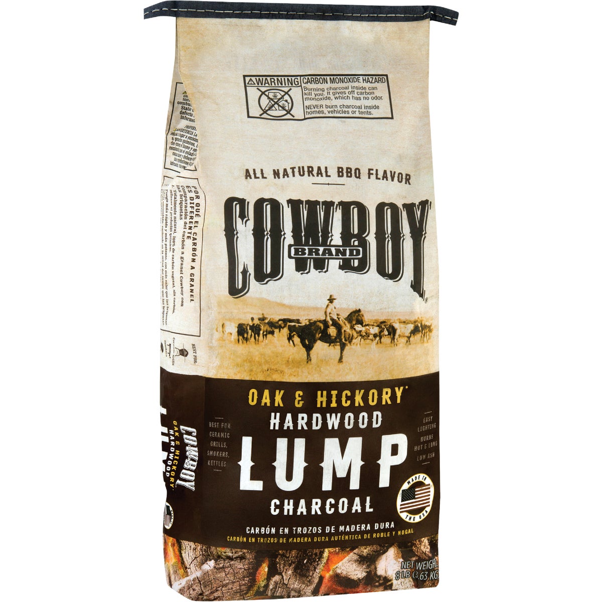 8 Lb. Natural Hardwood Lump Charcoal - Chemical Free Grilling Fuel