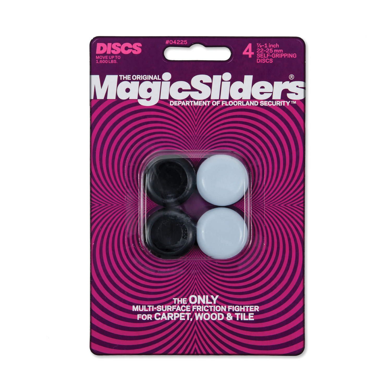 Magic Sliders 7/8 In. Round Grip Tip Furniture Glide,(4-Pack)