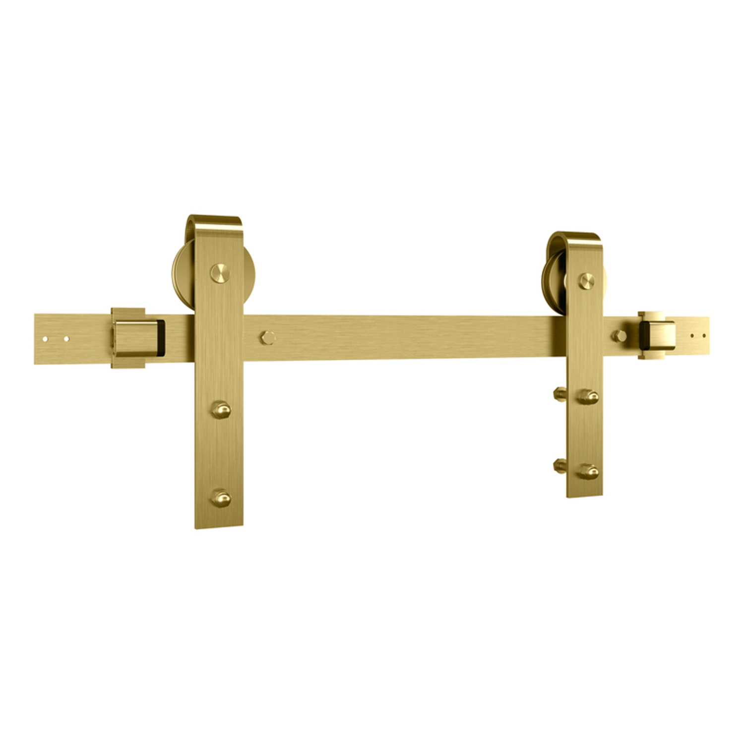 Designer Interior Sliding Barn Door Kit, Soft Close, Brushed Gold, 76 In.