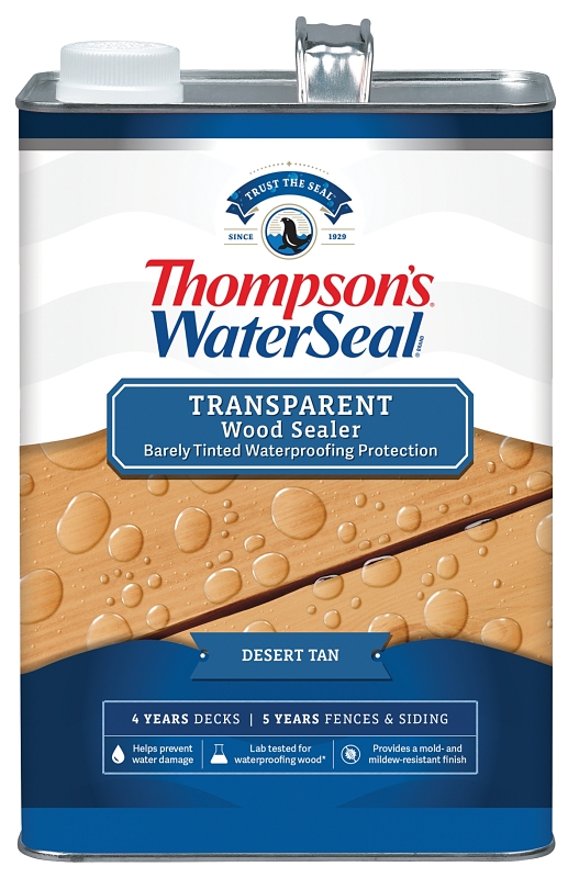 Thompson's WaterSeal Solid Color Waterproofing Stain & Sealer, Chestnut Brown 1 Gallon | Exterior Wood Stain For Decks, Fences