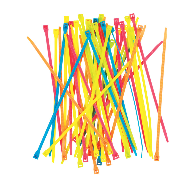 Gardner Bender DoubleLock 8 In. x 0.17 In. Neon Colors Nylon Cable Tie (100-Pack)