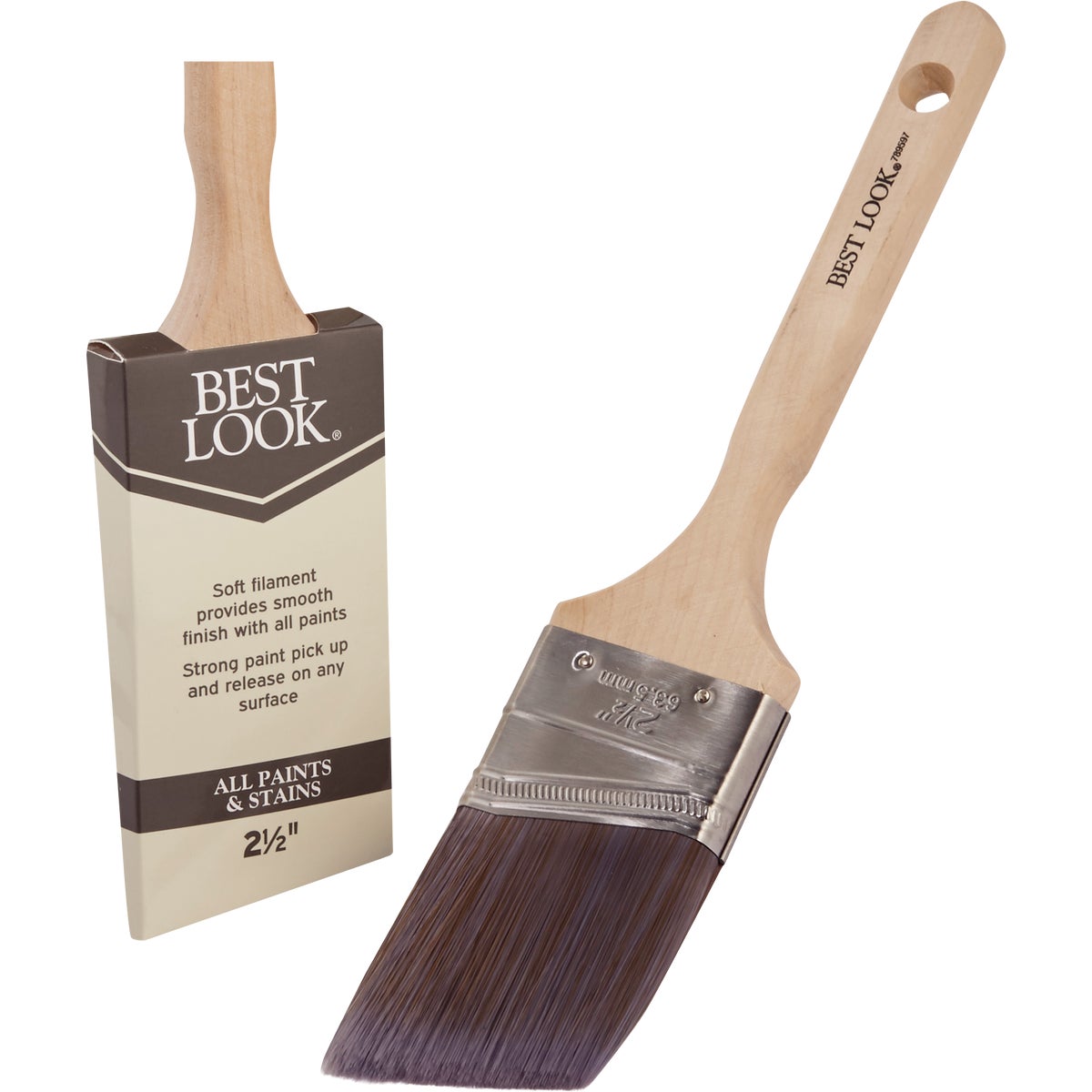 2.5 In. Angle Polyester Paint Brush With Comfort Grip Handle
