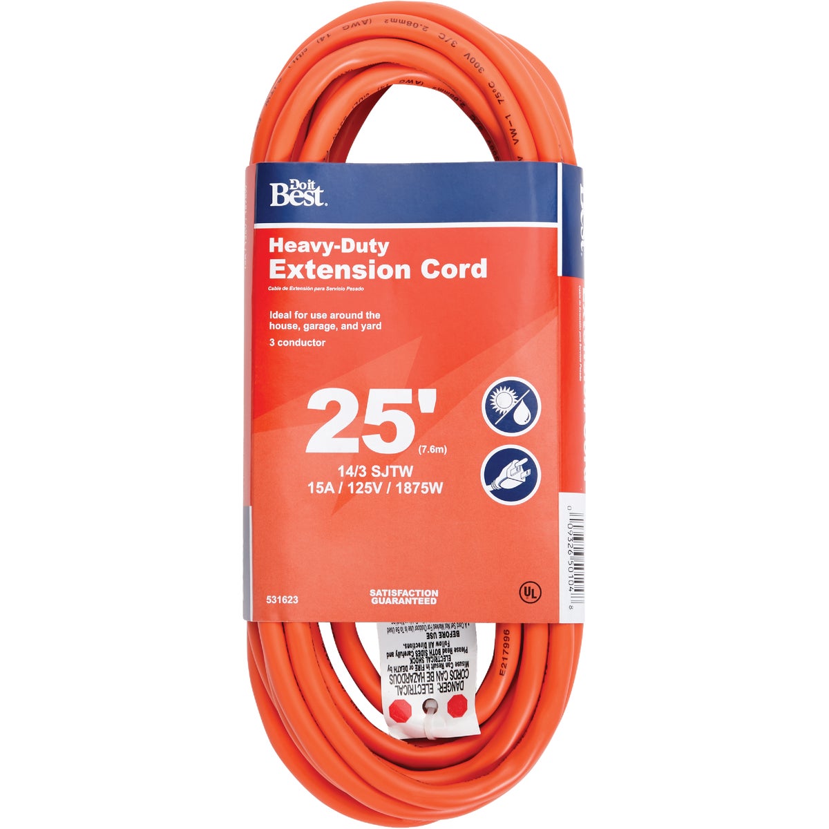 25 Ft. 14/3 Heavy-duty Outdoor Extension Cord - Ul Listed