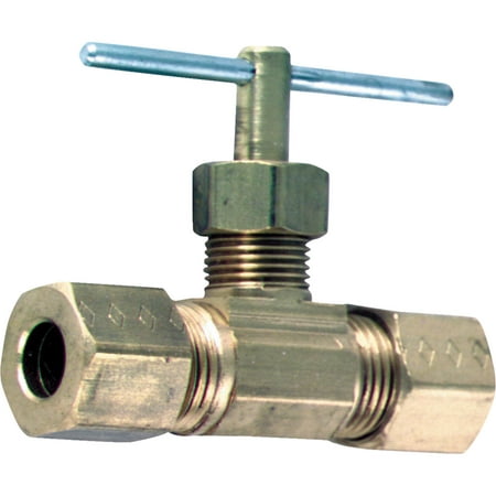 1/4 In. Tube X 1/4 In. Tube Brass Straight Needle Valve - Low Lead