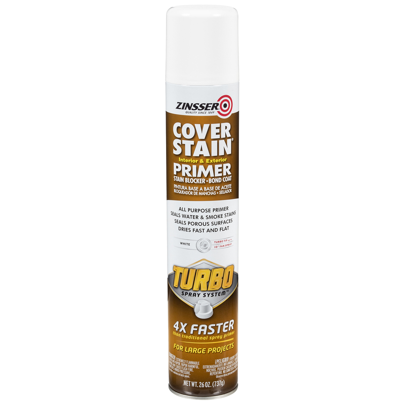 Zinsser 26 Oz. Cover Stain Primer Spray with Turbo Spray System, Flat White