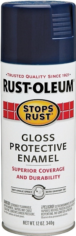 Stops Rust Spray Enamel, Navy Gloss, 12-oz.